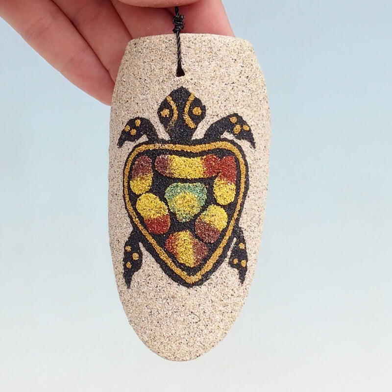 Metalen klokkenspel cilinder schildpad 110 cm