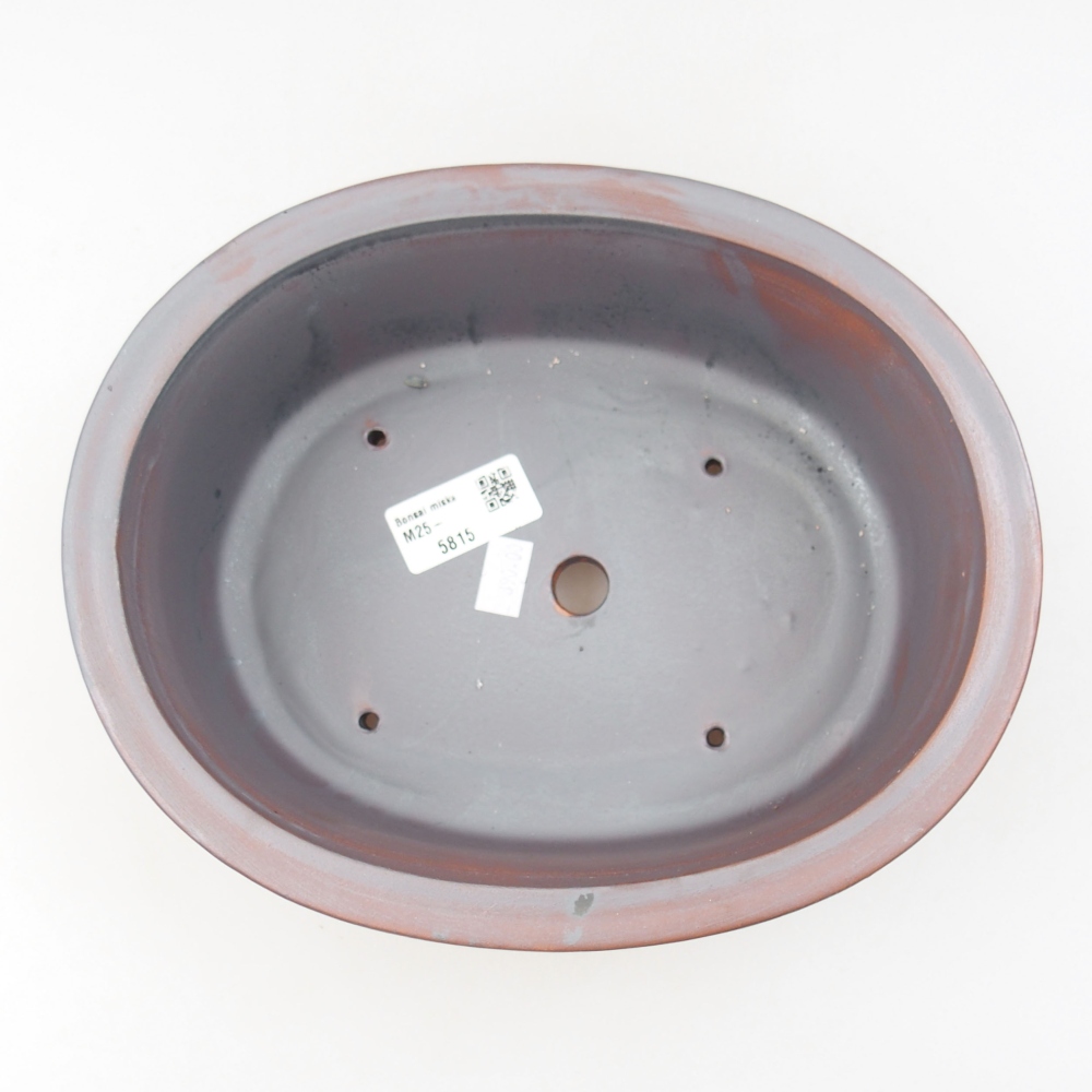 Bonsaischaal van keramiek 23,5 x 19 x 8 cm, metaalkleur