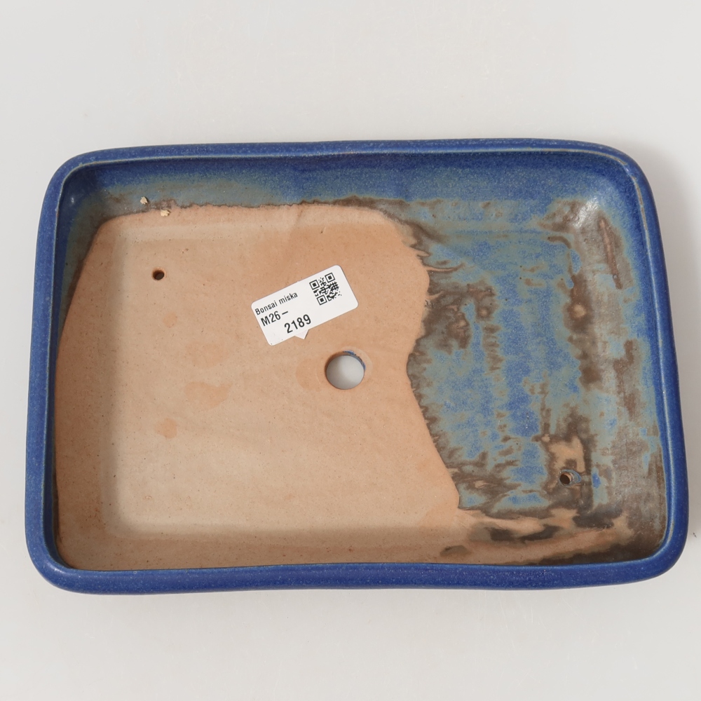 Keramische bonsaipot 24 x 17,5 x 4 cm, kleur: blauw