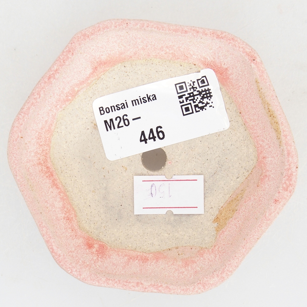 Bonsaischaal van keramiek 8,5 x 8 x 2,5 cm, roze