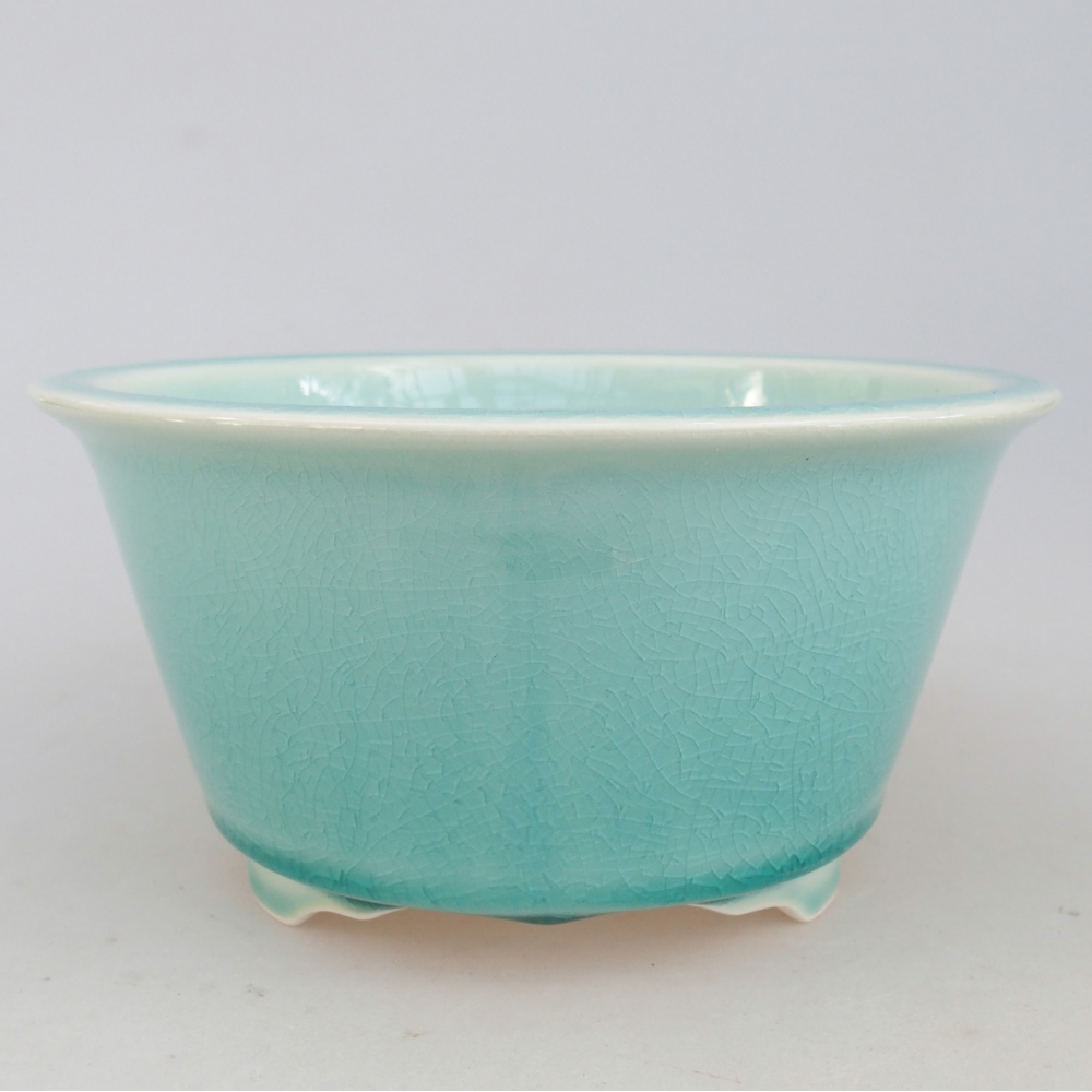 Bonsaischaal van keramiek 16 x 16 x 8,5 cm, groen