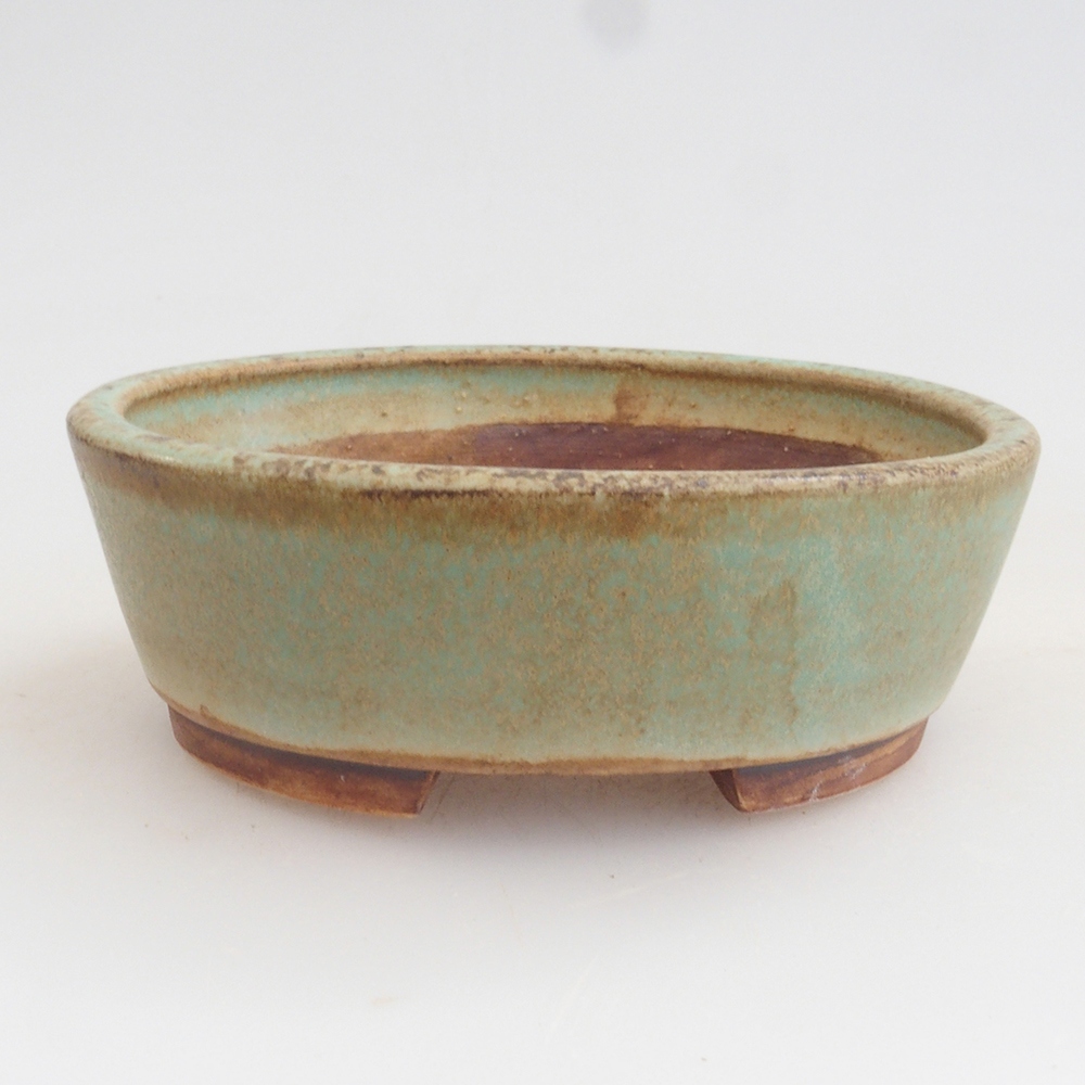 Bonsaischaal van keramiek 10 x 8,5 x 4 cm, bruin