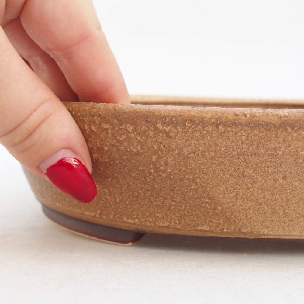 Bonsaischaal van keramiek 18,5 x 16,5 x 4,5 cm, roze