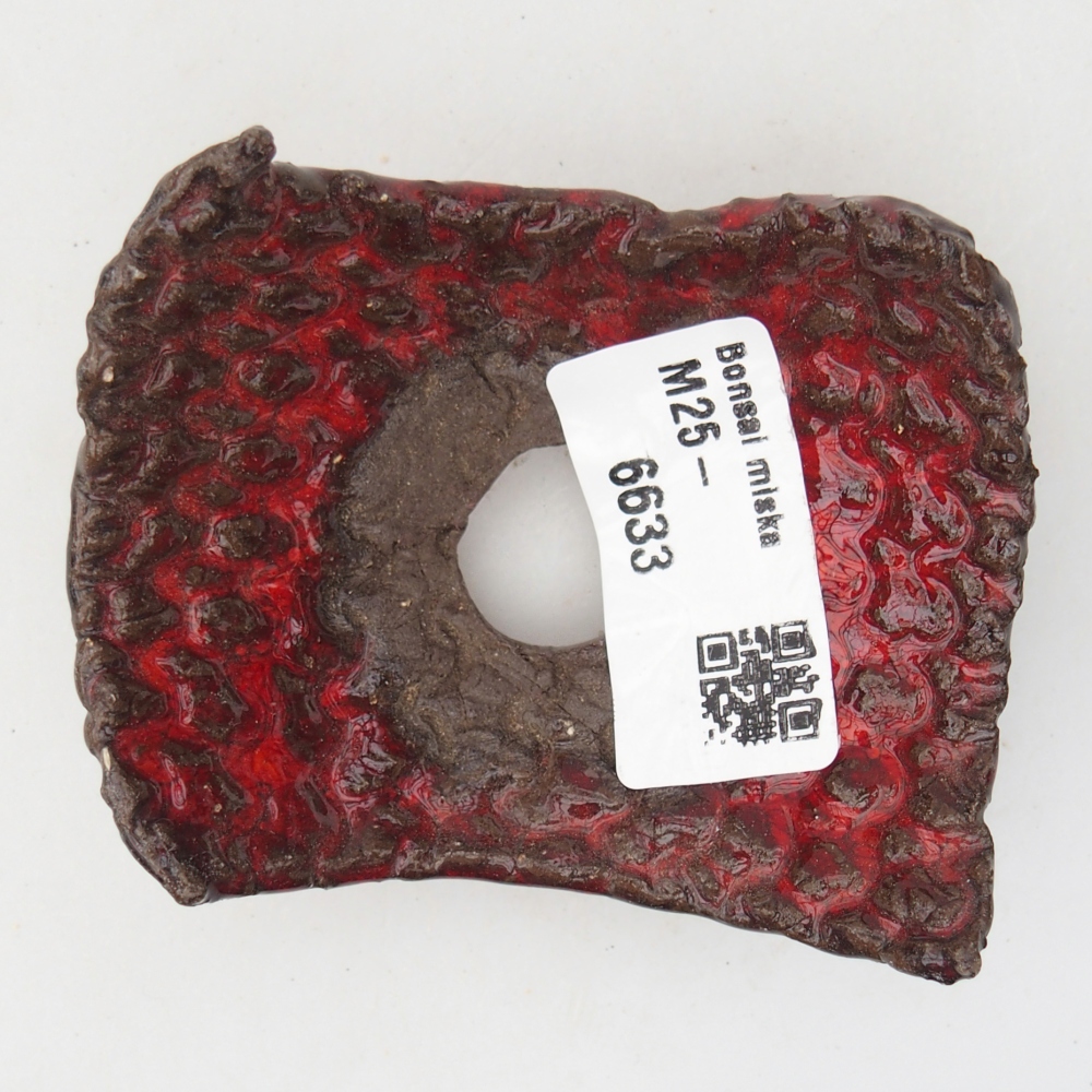 Keramisch Schelp 7,5 x 6 x 4 cm , kleur rood