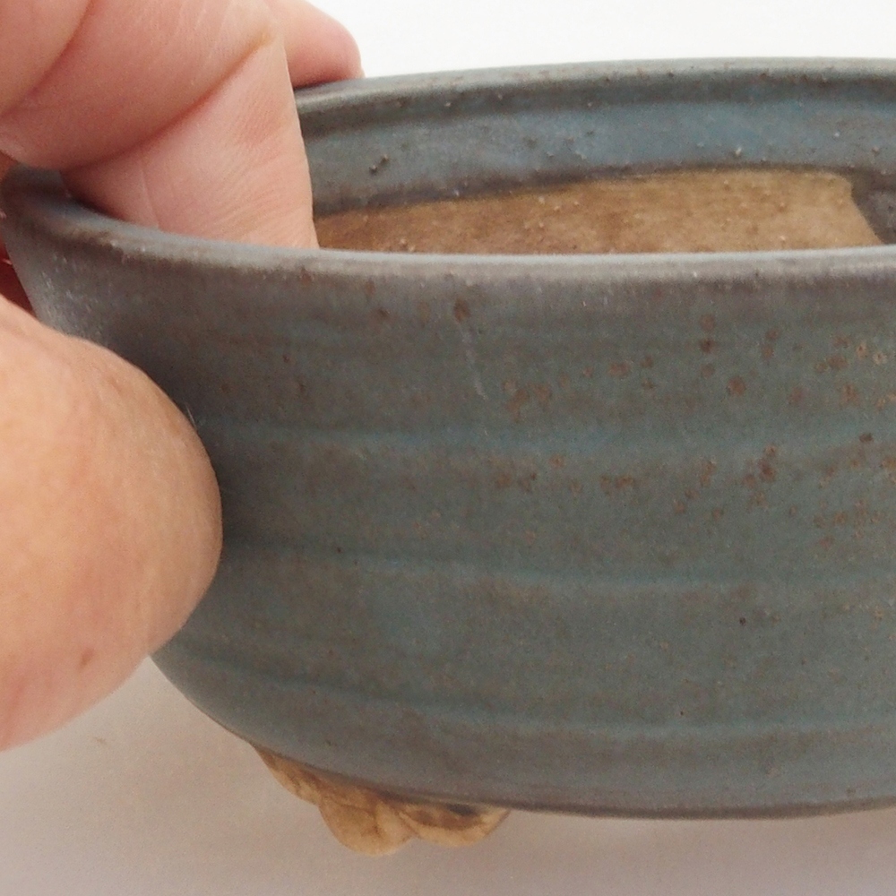 Bonsaischaal van keramiek 10 x 8,5 x 4 cm, bruin