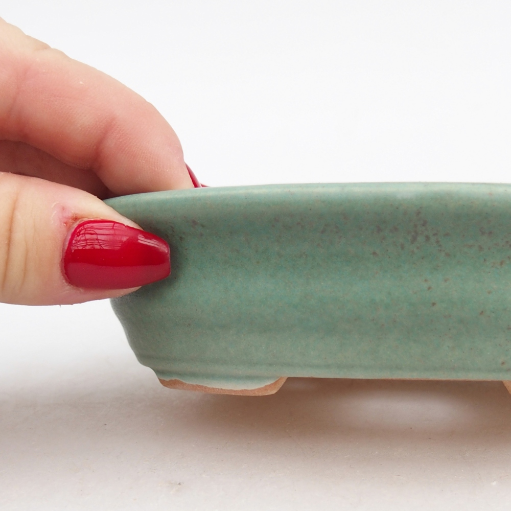 Bonsaischaal van keramiek 26 x 26 x 8 cm, kleur rood