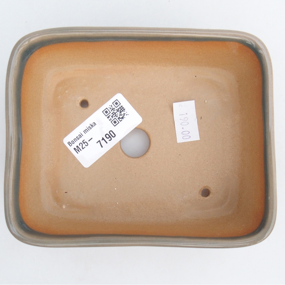 Bonsaischaal van keramiek 26 x 26 x 8 cm, kleur rood