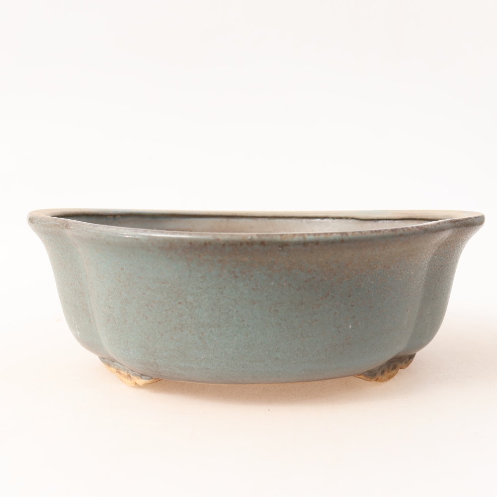 Keramische bonsaipot 18,5 x 16,5 x 6 cm, kleur: blauw
