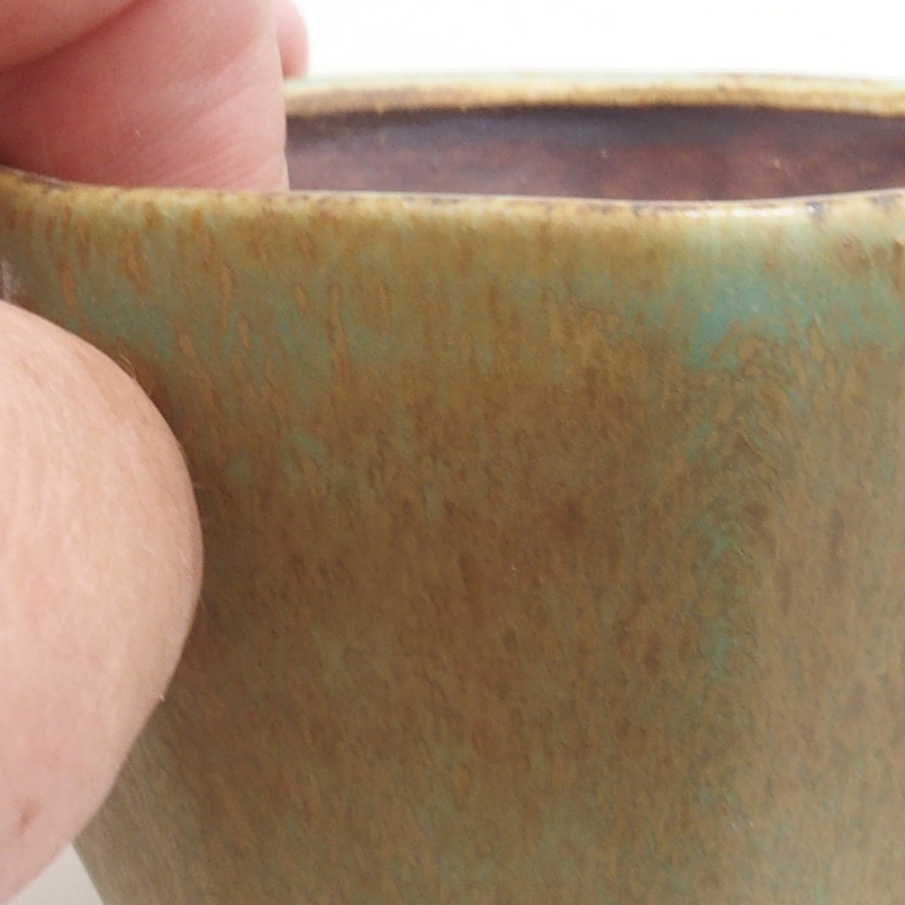 Bonsaischaal van keramiek 10 x 8,5 x 4 cm, bruin