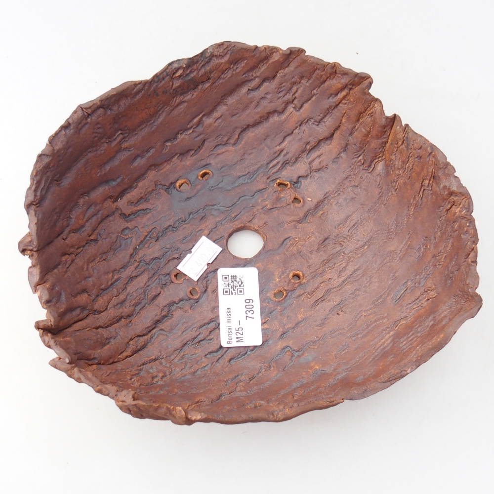 Keramische schaal 19 x 17 x 7 cm , kleur bruin