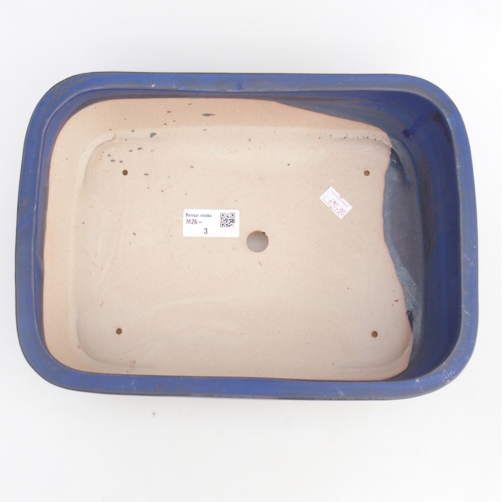 Bonsaischaal van keramiek 28,5 x 21 x 7,5 cm, kleur blauw