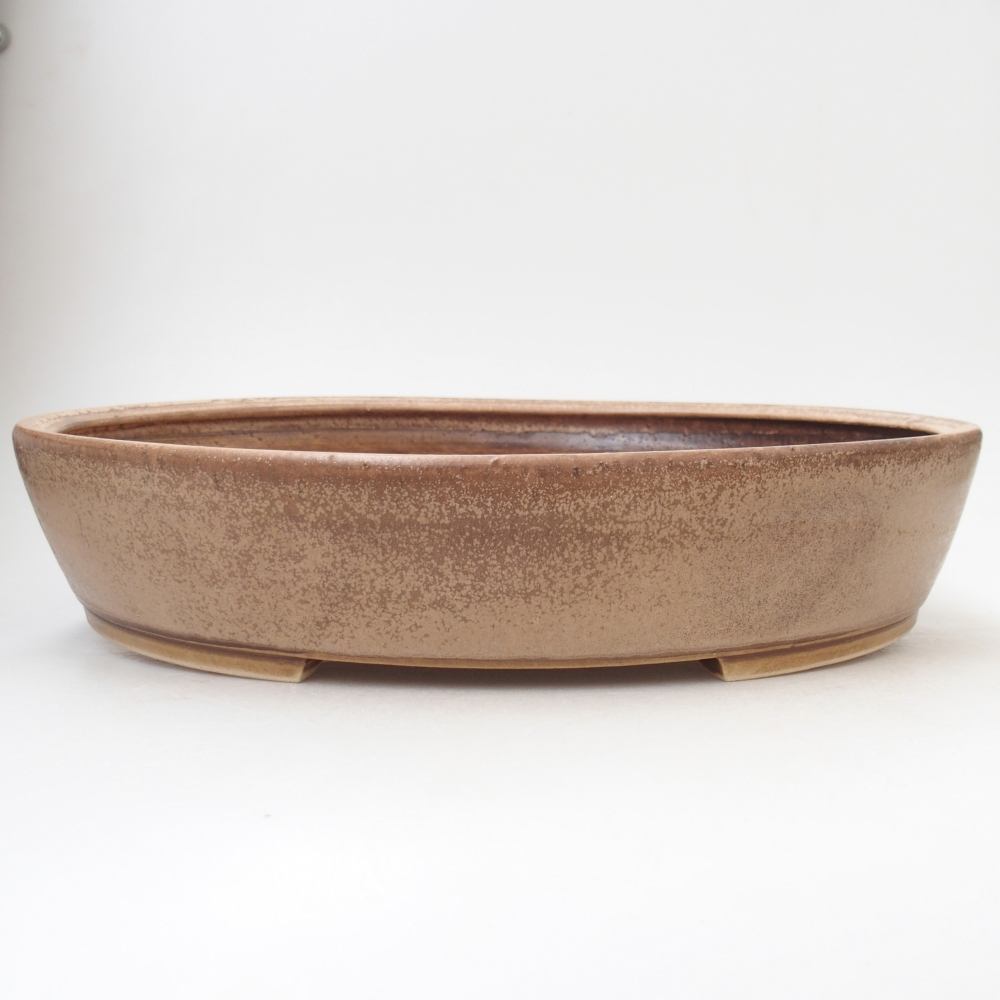 Bonsaischaal van keramiek 31,5 x 27,5 x 6 cm, kleur beige