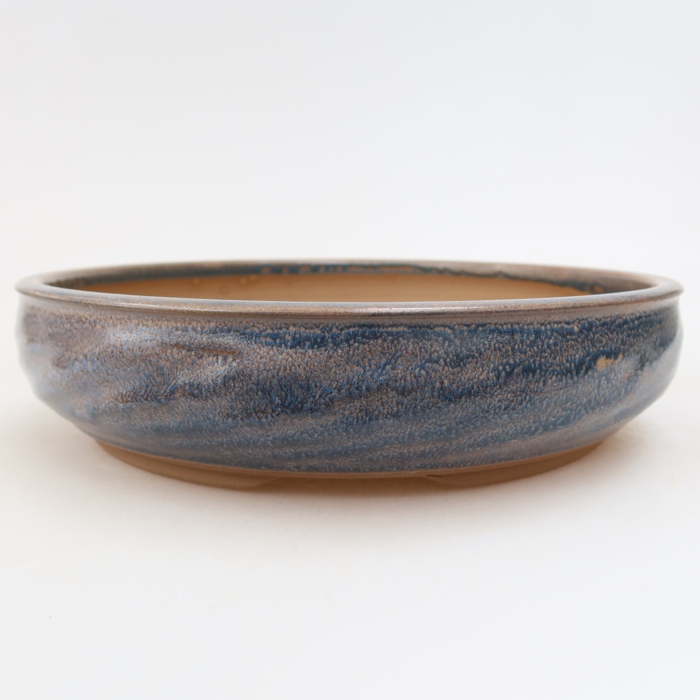 Keramische bonsaipot 22,5 x 22,5 x 5 cm, kleur: blauw