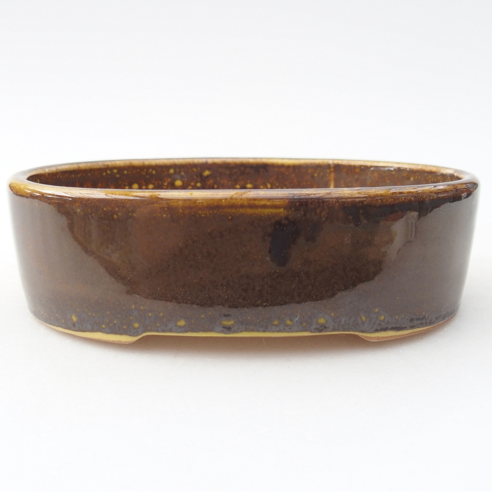Bonsaischaal van keramiek 12,5 x 10 x 3,5 cm, geel