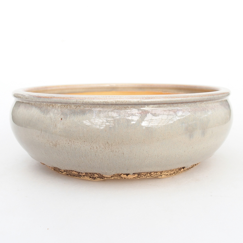 Bonsaischaal van keramiek 20,5 x 20,5 x 7 cm, grijs