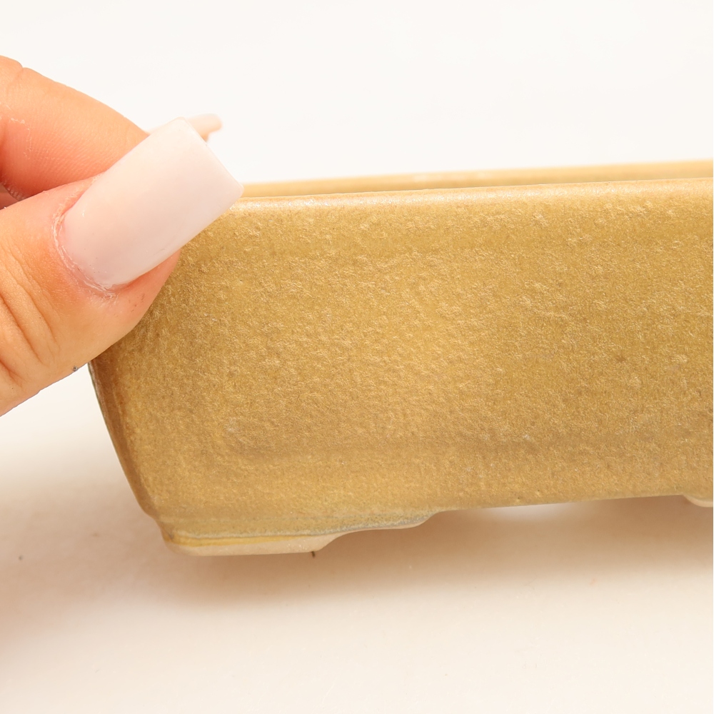 Keramische bonsaipot 13 x 9 x 5 cm, kleur beige