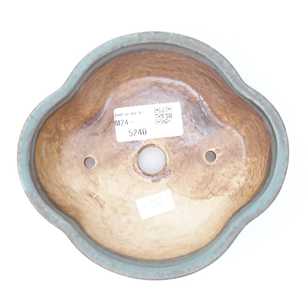 Bonsaischaal van keramiek 13,5 x 13 x 5 cm, kleur blauw