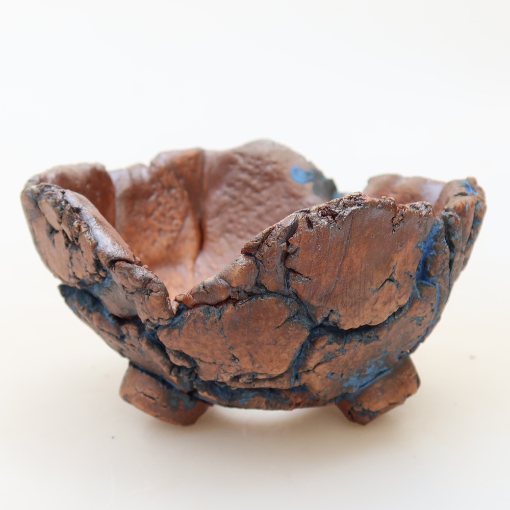 Keramische schaal 9 x 8,5 x 5 cm, kleur: blauw
