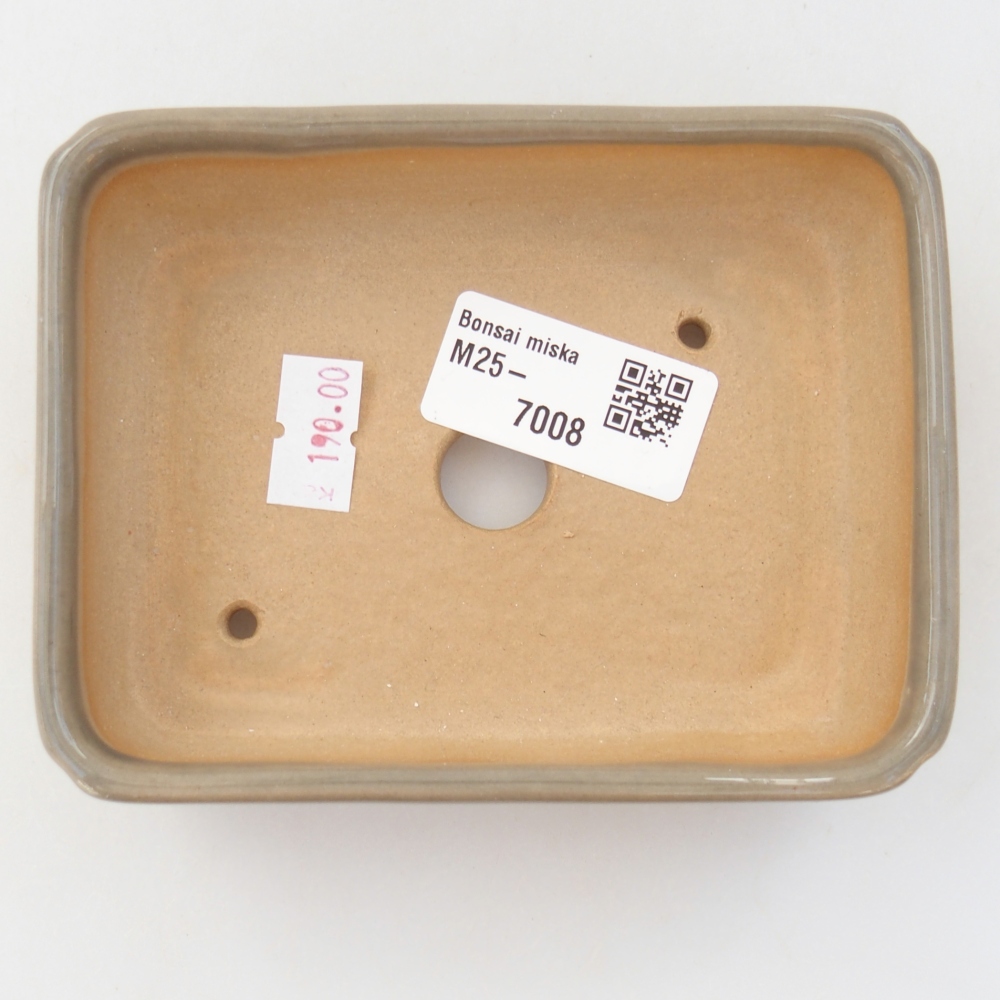 Bonsaischaal van keramiek 26 x 26 x 8 cm, kleur rood