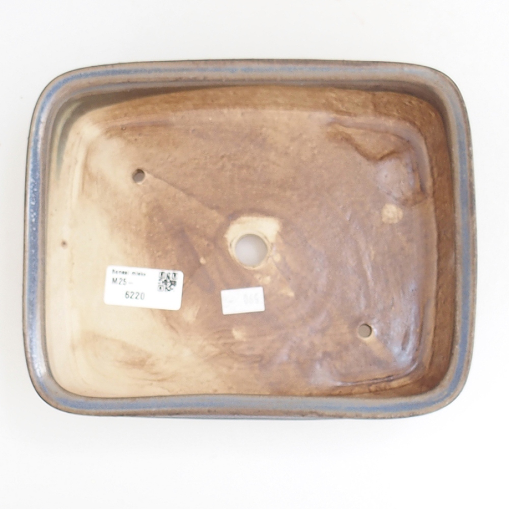 Bonsaischaal van keramiek 21,5 x 17,5 x 5,5 cm, kleur blauw