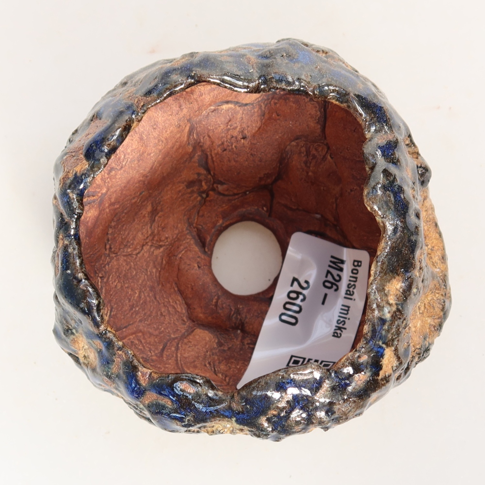 Keramische schaal  7 x 7 x 5,5 cm, kleur blauwbruin