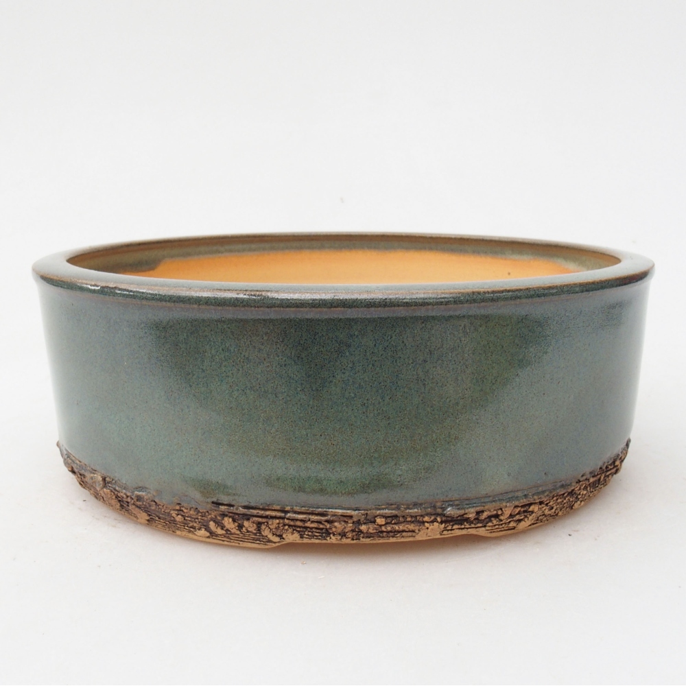 Bonsaischaal van keramiek 17 x 17 x 6 cm, groen