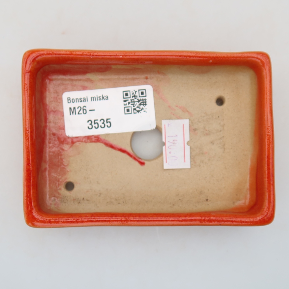 Keramische bonsaipot 10 x 7 x 2 cm, kleur: oranje
