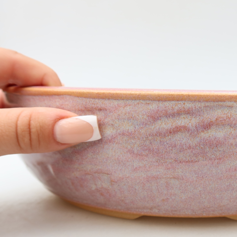 Keramische bonsaipot 26,5 x 26,5 x 7,5 cm, kleur roze