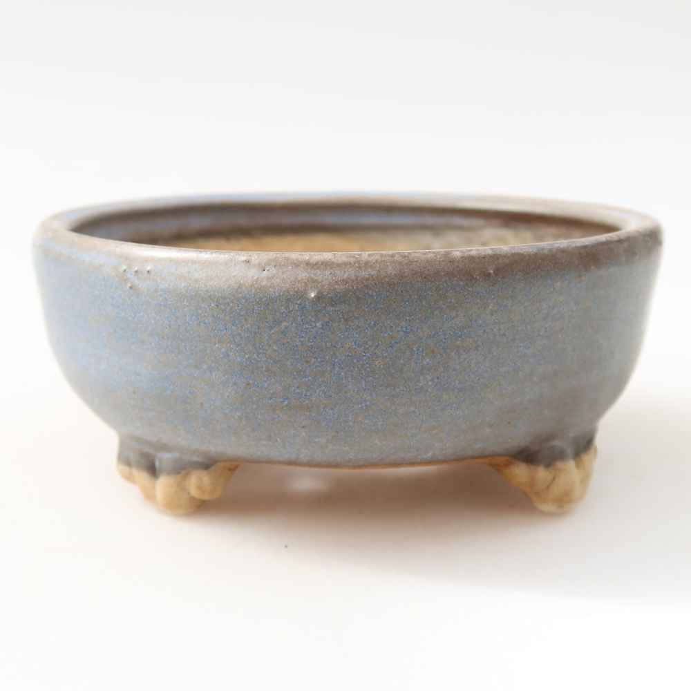 Keramische bonsaischaal 10,5 x 10,5 x 4 cm, kleur: blauw