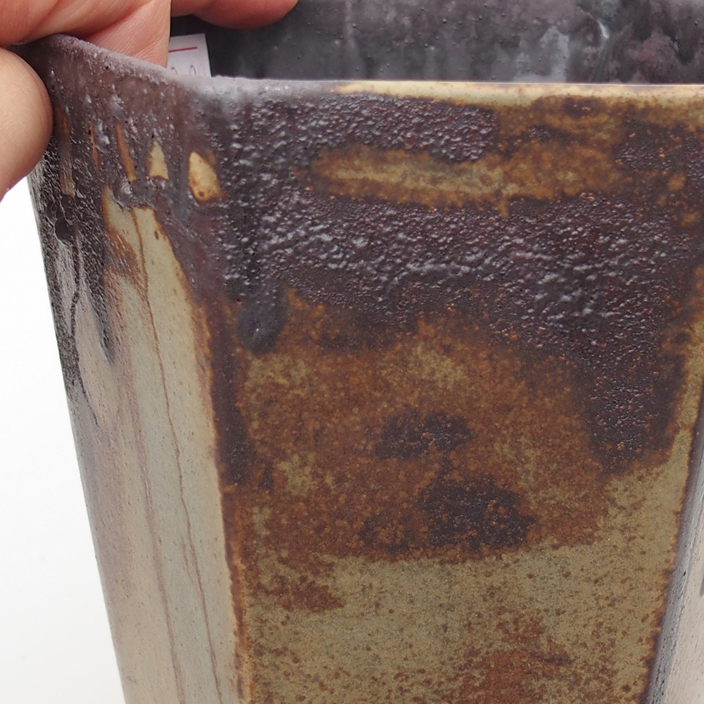 Bonsaischaal van keramiek 13 x 11,5 x 17 cm, groen