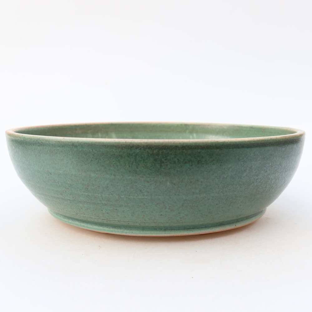 Keramische bonsaischaal 19,5 x 19,5 x 5,5 cm, kleur groen