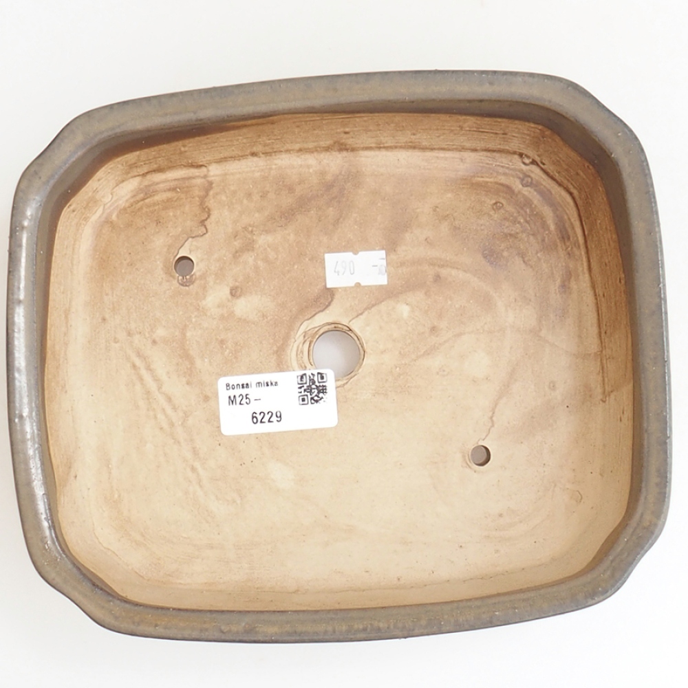 Bonsaischaal van keramiek 21 x 18 x 6 cm, bruin