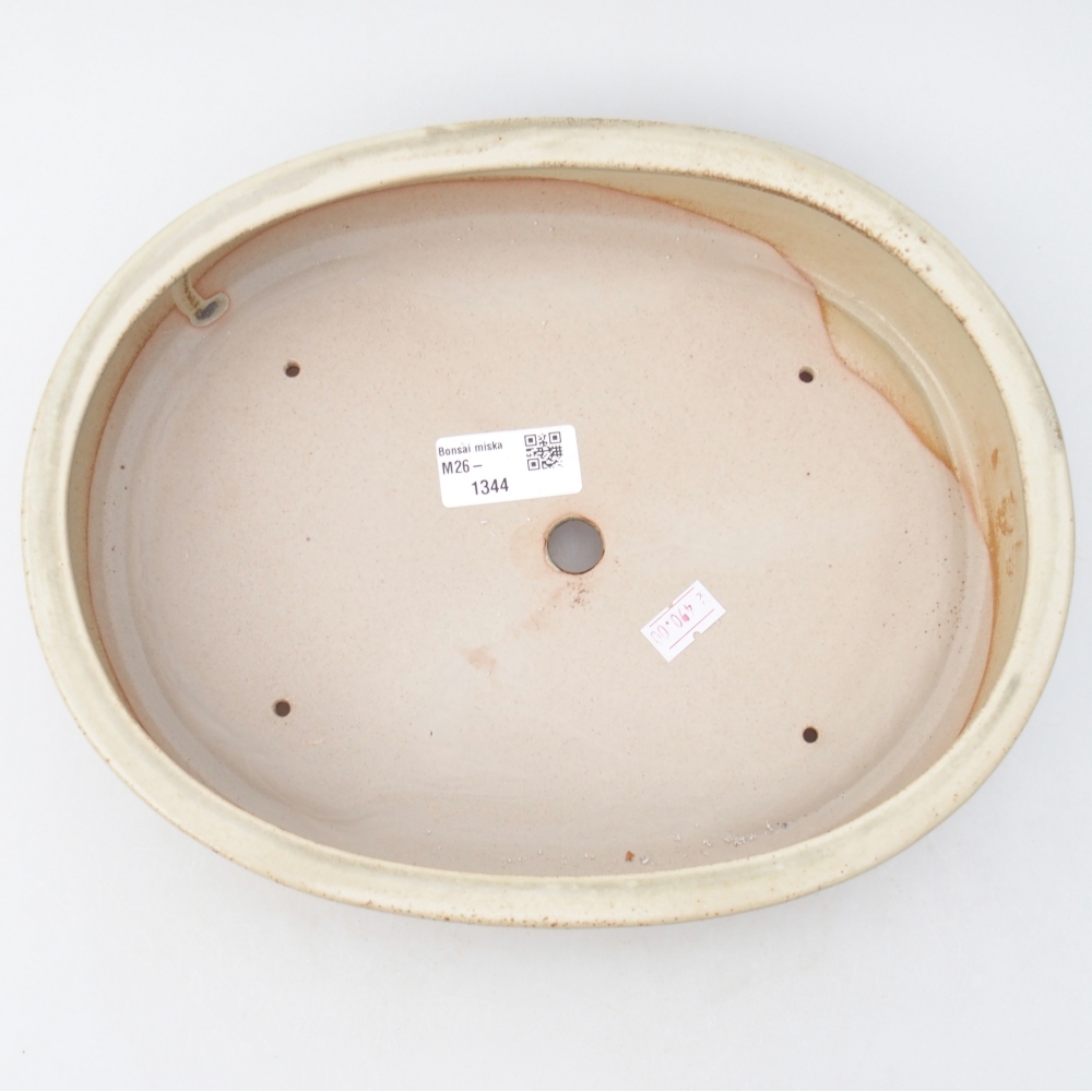 Bonsaischaal van keramiek 27 x 21 x 5,5 cm, kleur beige