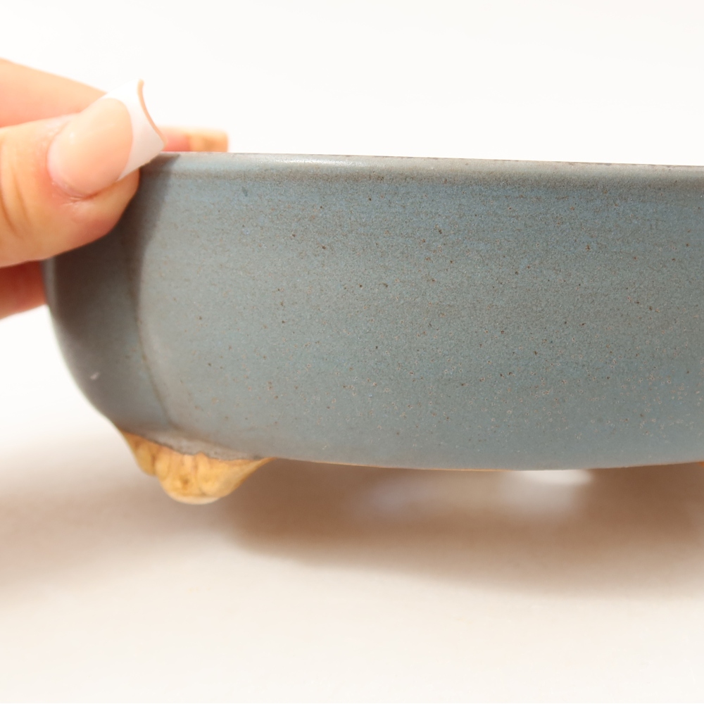 Keramische bonsaipot 17,5 x 15,5 x 5,5 cm, kleur: blauw