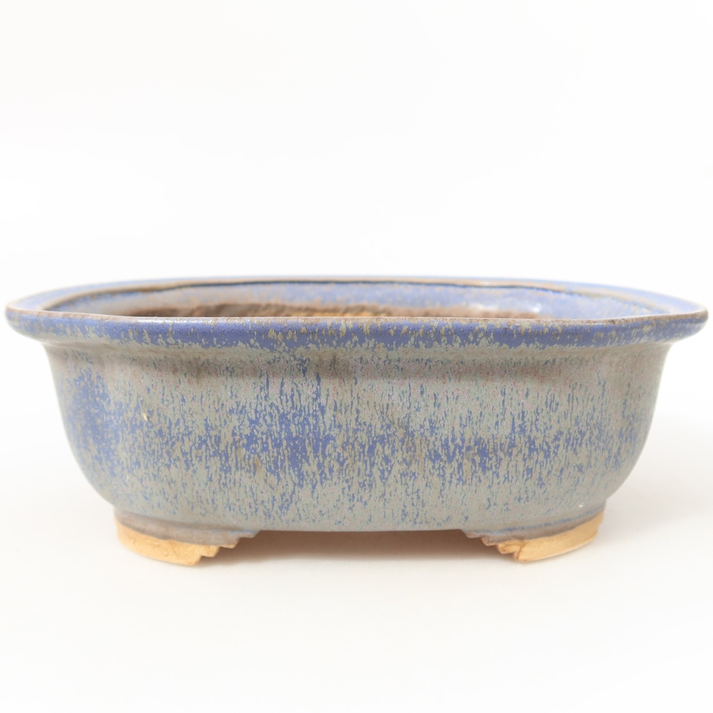 Keramische bonsaipot 20,5 x 16,5 x 7 cm, kleur: blauw