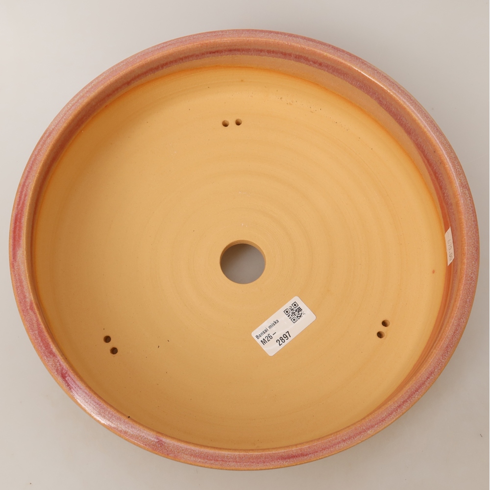 Keramische bonsaipot 27,5 x 27,5 x 7,5 cm, kleur: roze