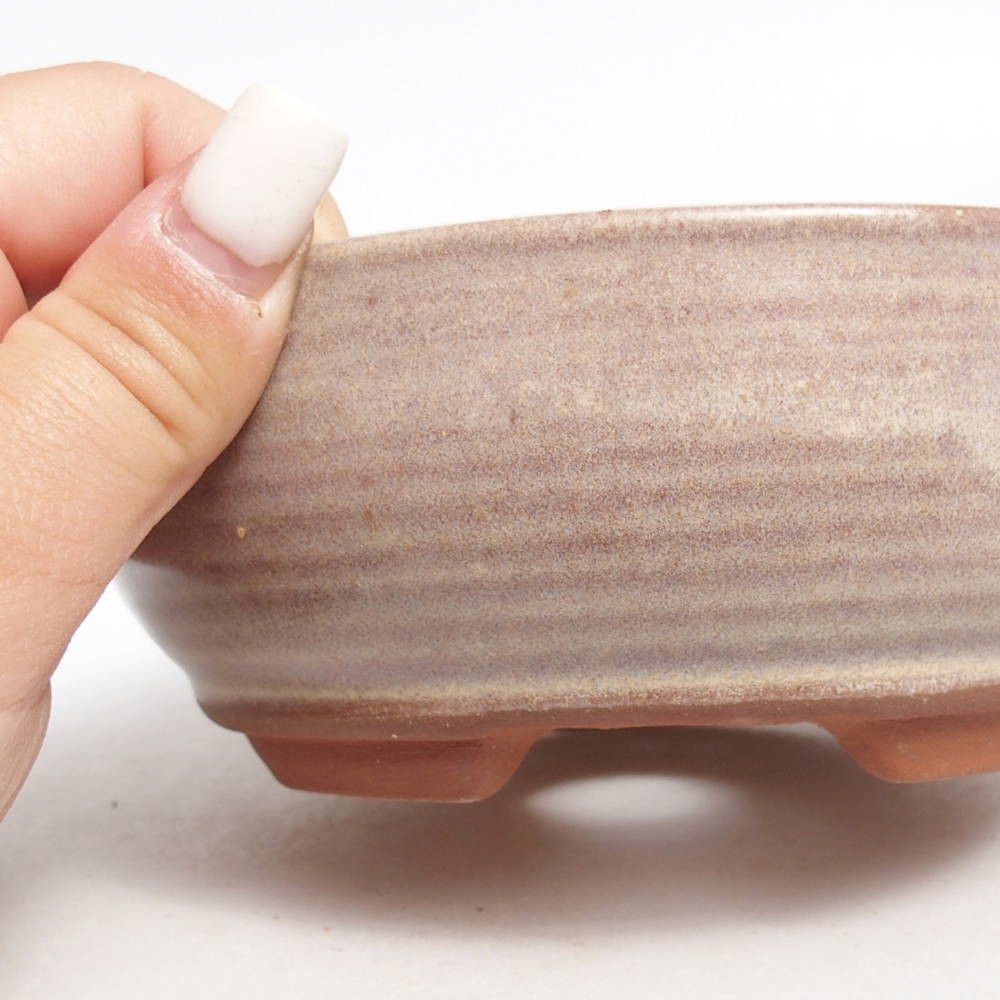 Bonsaischaal van keramiek 14,5 x 14,5 x 5,5 cm, kleur beige