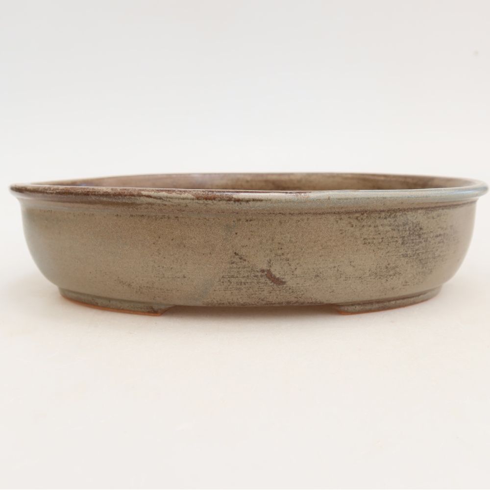 Keramische bonsaipot 22 x 17 x 5 cm, kleur blauwbruin