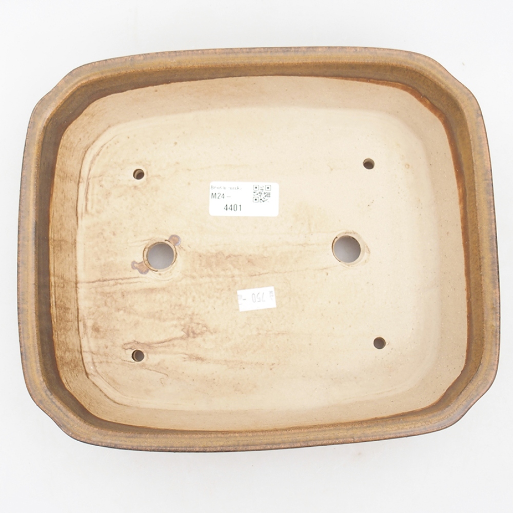Bonsaischaal van keramiek 24,5 x 21 x 6 cm, bruin