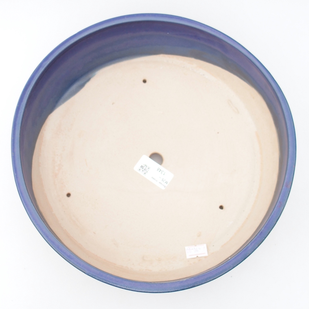 Bonsaischaal van keramiek 27,5 x 27,5 x 8 cm, kleur blauw