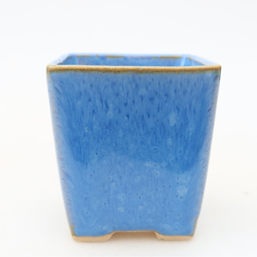 Bonsaischaaltje van keramiek 4,5 x 4,5 x 5 cm, kleur blauw