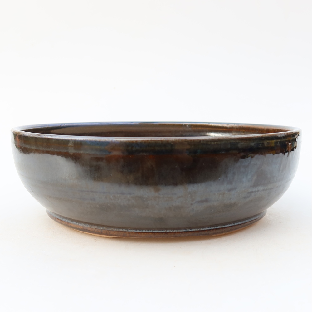 Bonsaischaal van keramiek 20 x 20 x 6 cm, bruin