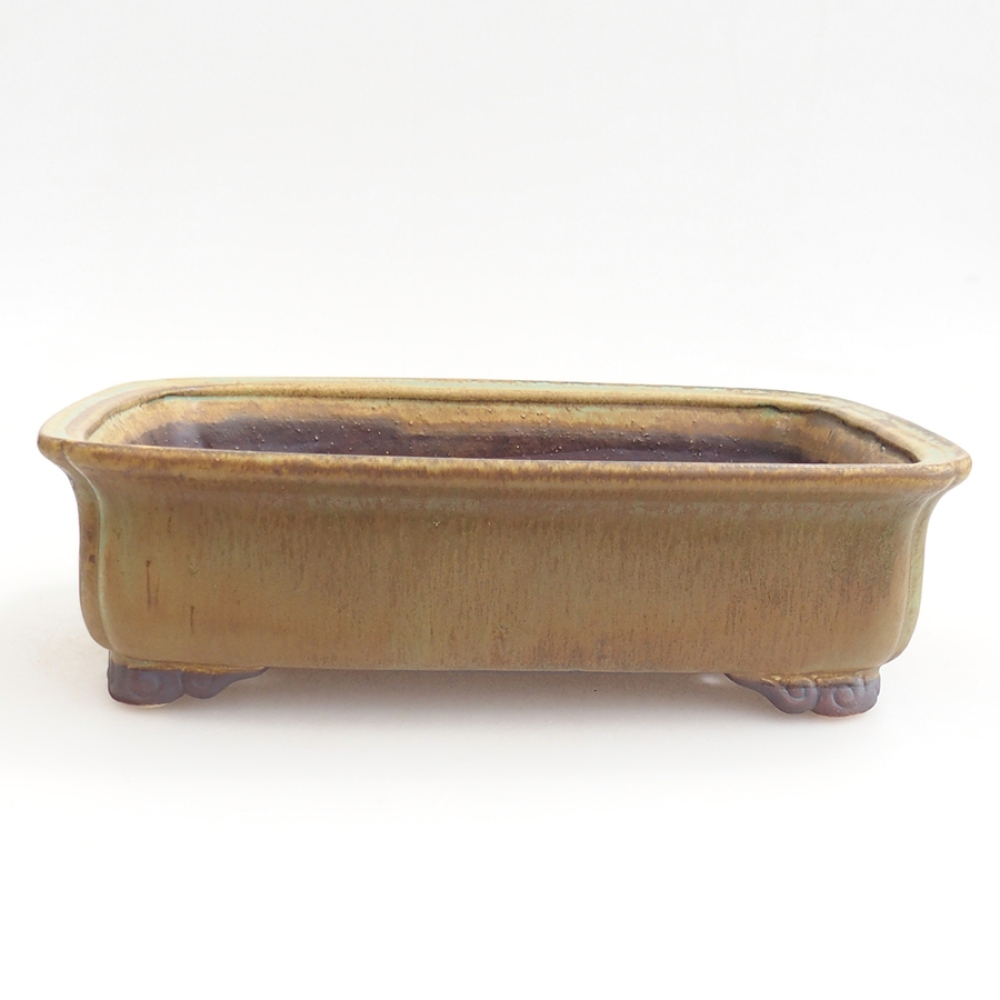 Bonsaischaal van keramiek 24,5 x 19 x 7 cm, groen