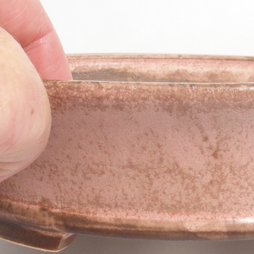 Bonsaischaal van keramiek 10 x 8,5 x 4 cm, bruin