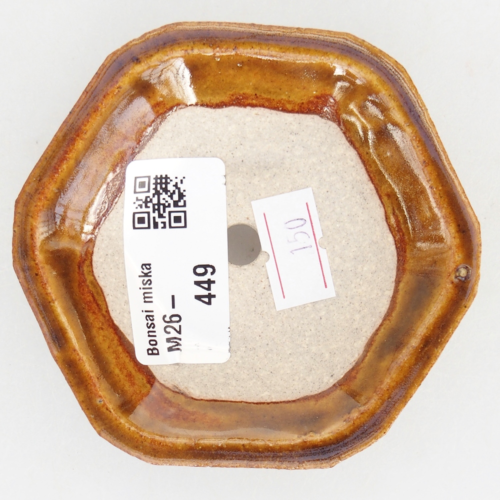 Bonsaischaal van keramiek 8,5 x 8 x 2,5 cm, bruin