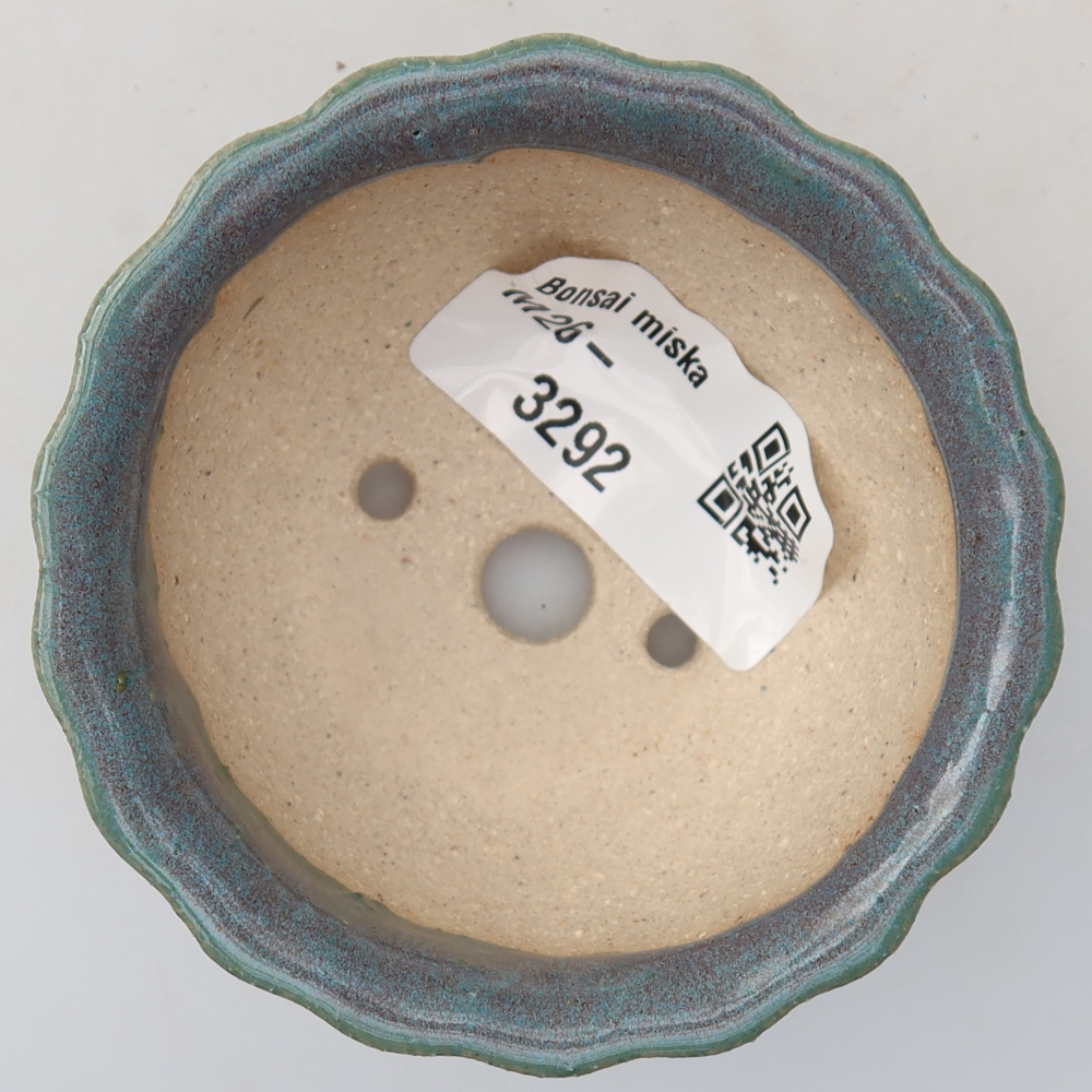 Keramische bonsaischaal 7 x 7 x 3,5 cm, kleur grijs