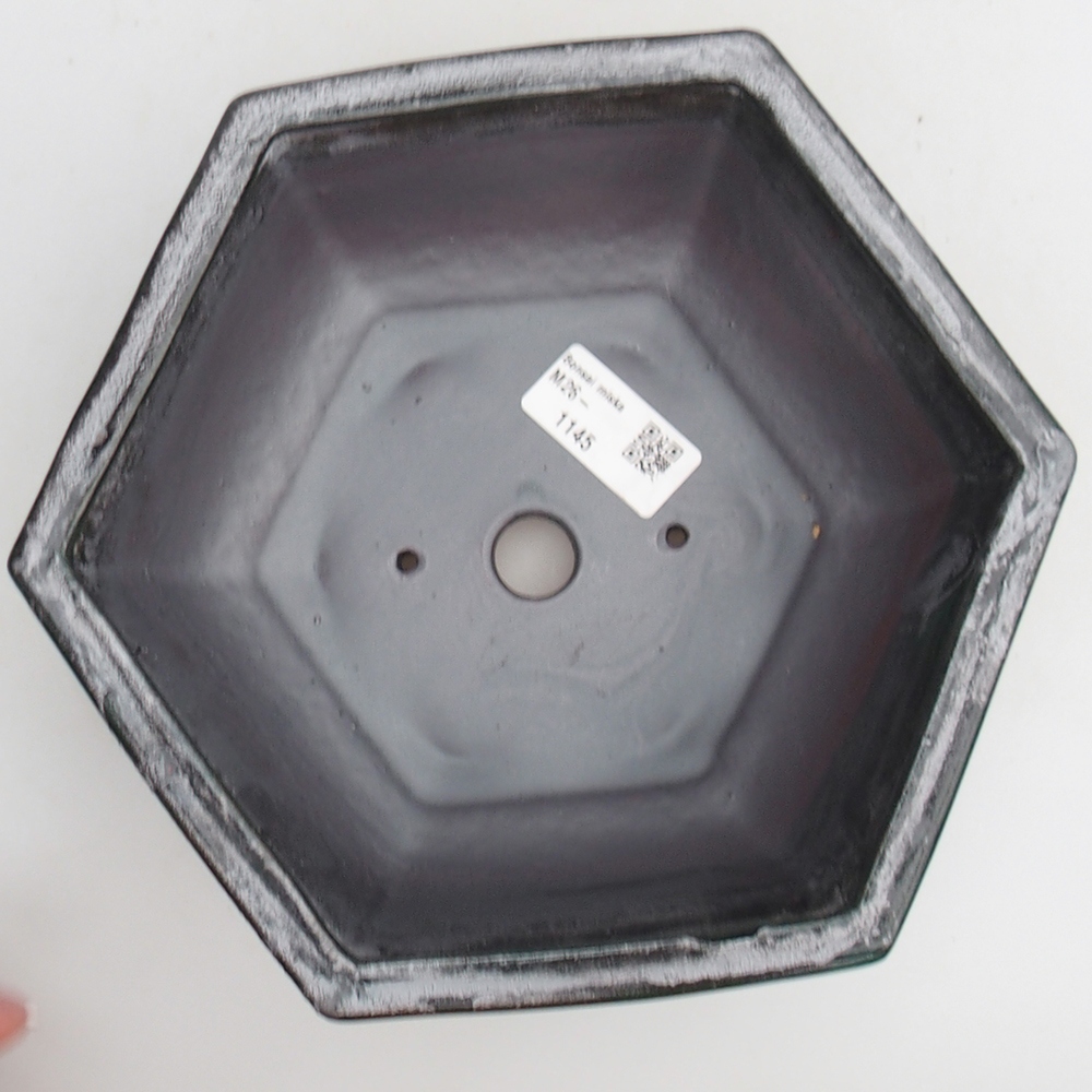 Bonsaischaal van keramiek 21 x 18 x 7,5 cm, metaalkleur