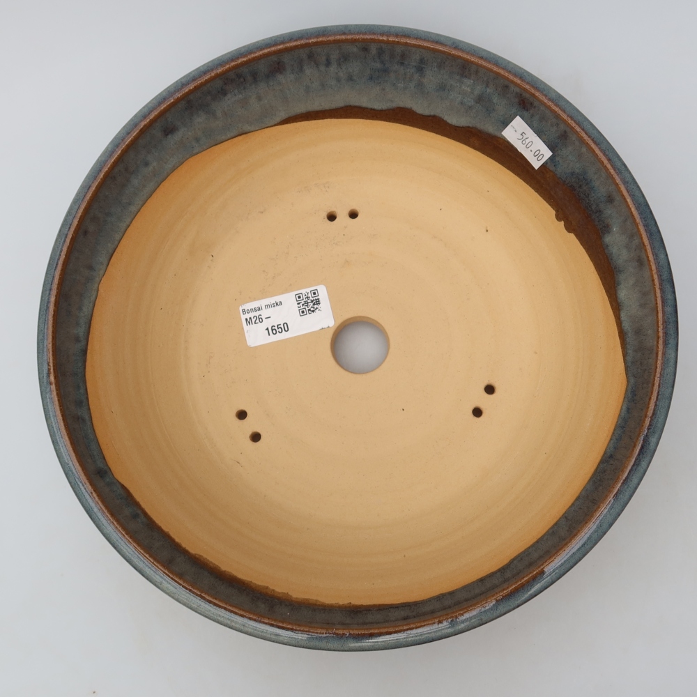 Keramische bonsaischaal 24,5 x 24,5 x 7,5 cm, kleur grijs