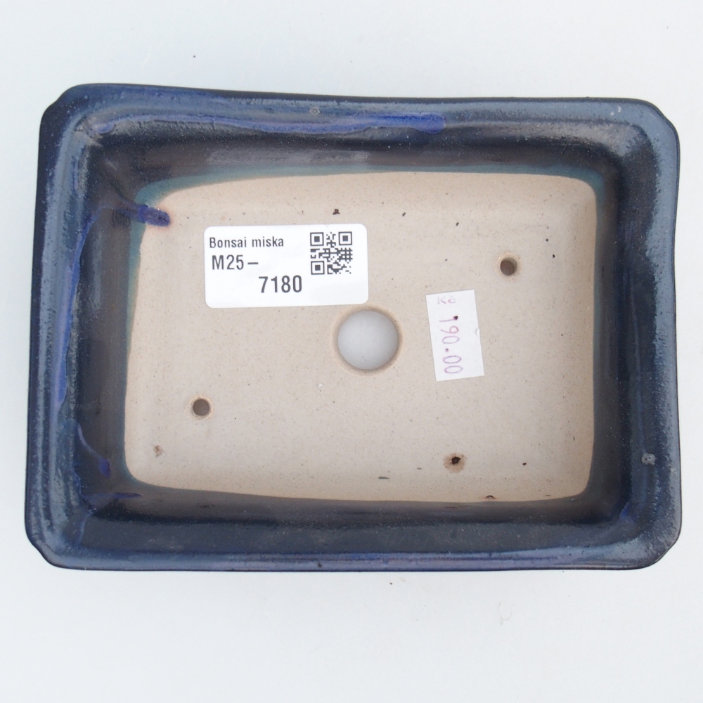 Bonsaischaal van keramiek 26 x 26 x 8 cm, kleur rood