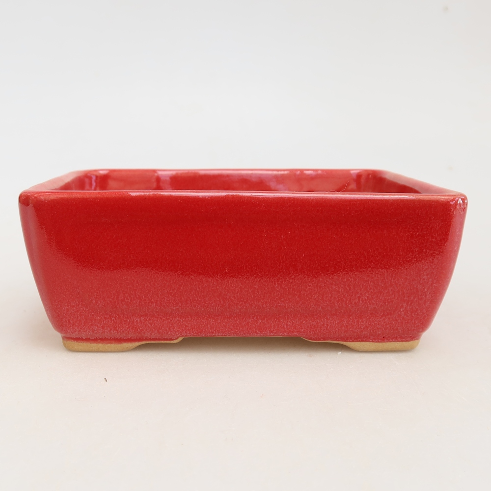 Keramische bonsaipot 13 x 9 x 5 cm, kleur: rood